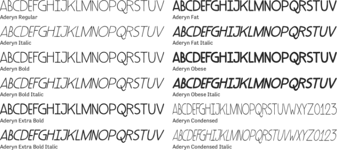 Aderyn Font Preview