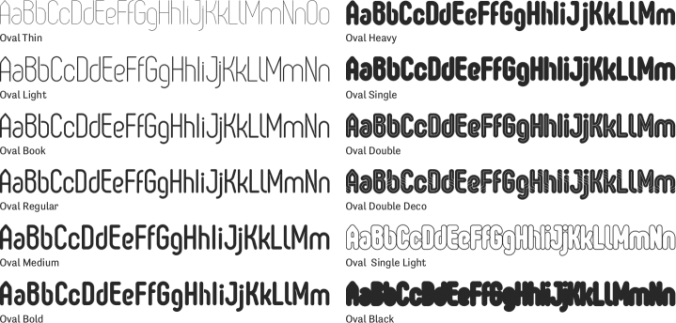 Oval Font Preview