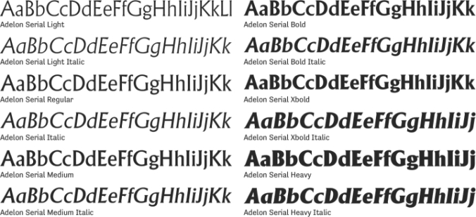 Adelon Serial Font Preview