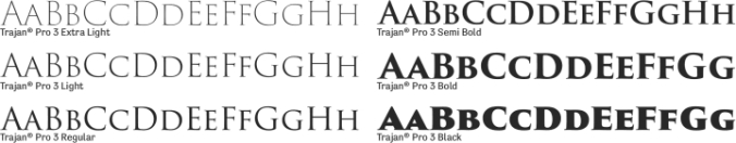 Trajan Pro 3 Font Preview