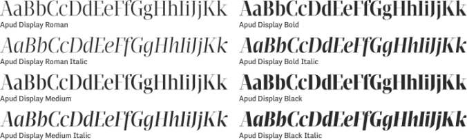Apud Display Font Preview