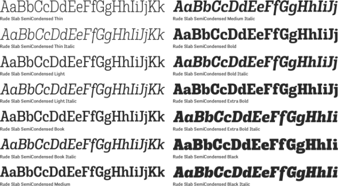 Rude Slab SemiCondensed font download