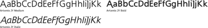 Artemis JY Font Preview