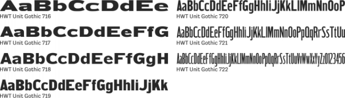 HWT Unit Gothic Font Preview