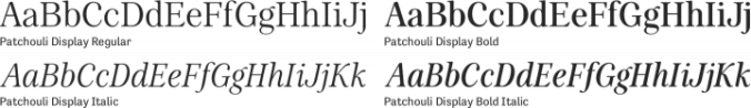 Patchouli Display Font Preview