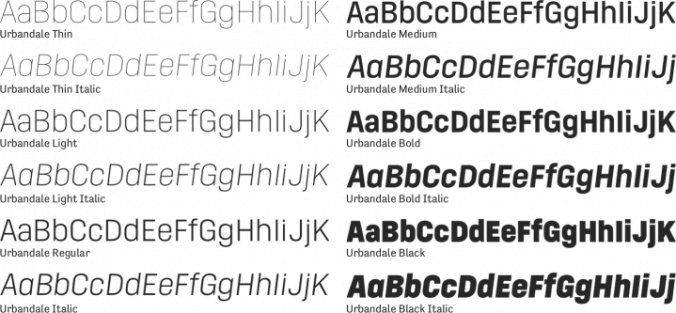 Urbandale Font Preview