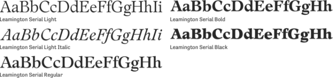 Leamington Serial Font Preview