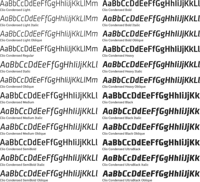 Clio Condensed font download