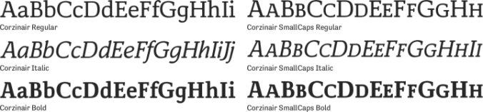 Corzinair Font Preview