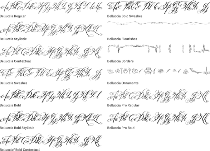Belluccia Font Preview