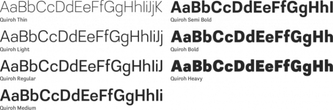Quiroh Font Preview