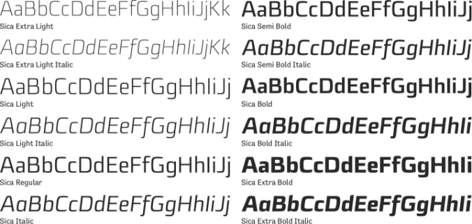 Sica Font Preview