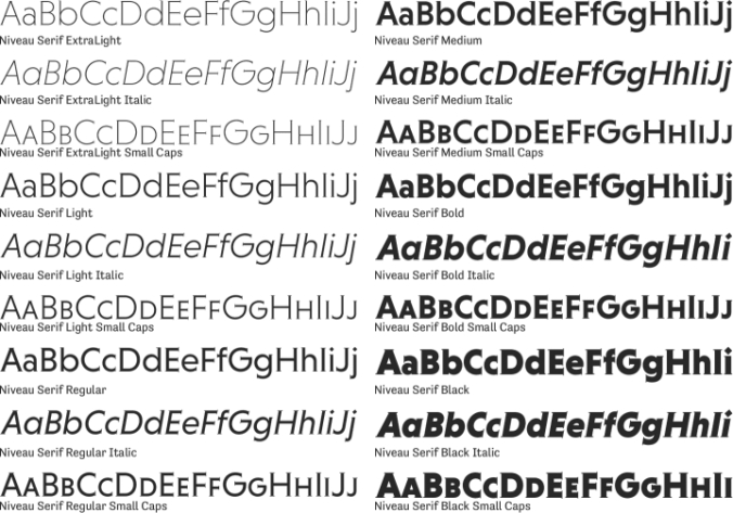Niveau Serif Font Preview