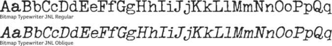 Bitmap Typewriter JNL Font Preview