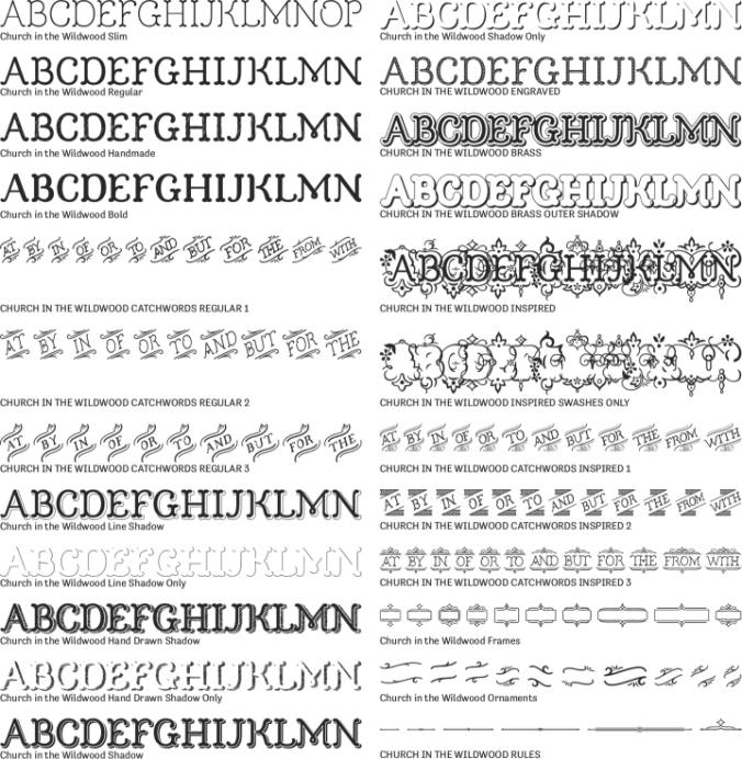 Church in the Wildwood Font Preview