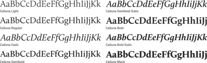 Calluna Font Preview