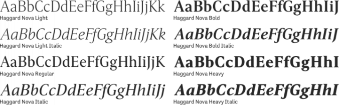 Haggard Nova Font Preview