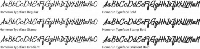 Homerun Typeface Font Preview