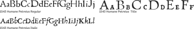 1543 Humane Petreius font download