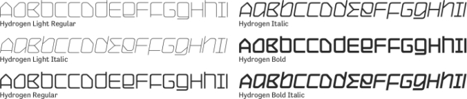 Hydrogen Font Preview
