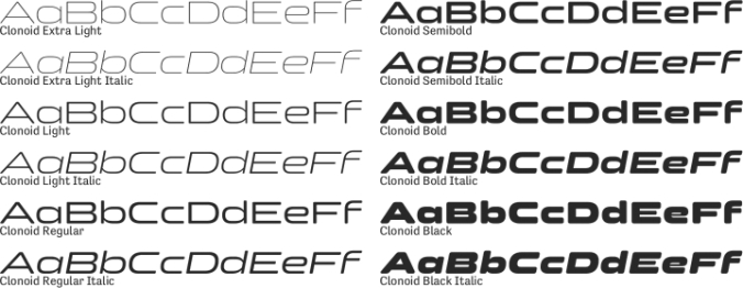 Clonoid Font Preview