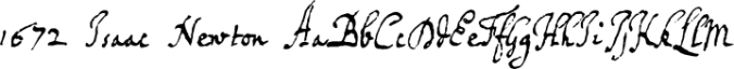 1672 Isaac Newton Font Preview