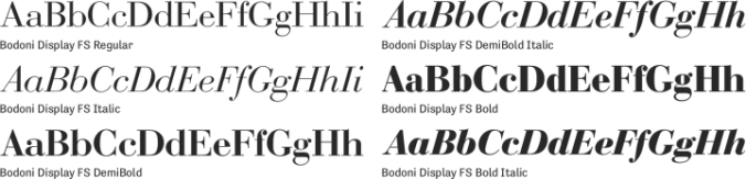 Bodoni Display FS Font Preview