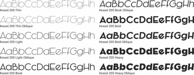 Kessel 205 Font Preview