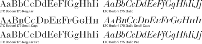 LTC Bodoni 175 Font Preview