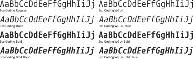 Eco Coding Font Preview