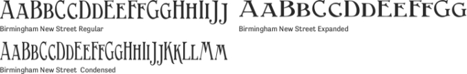 Birmingham New Street Condensed Font Preview
