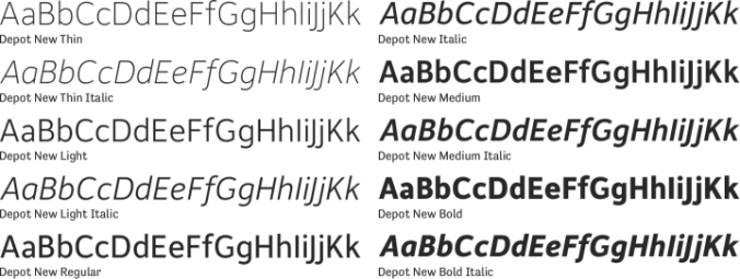 Depot New Font Preview