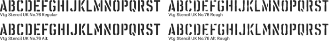 Vtg Stencil UK No.76 Font Preview