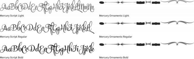 Mercury Script Font Preview