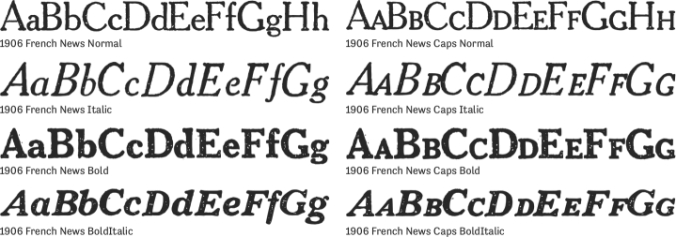 1906 French News Font Preview