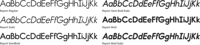 Report Font Preview