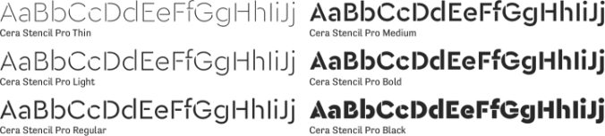 Cera Stencil Pro Font Preview