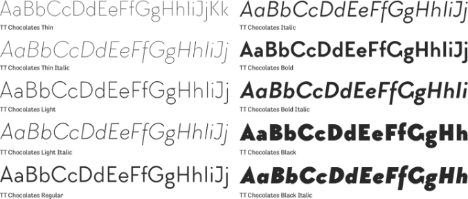 TT Chocolates Font Preview