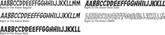 Right In The Kisser Font Preview