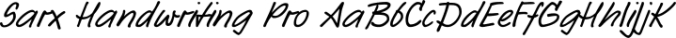 Sarx Handwriting Pro Font Preview