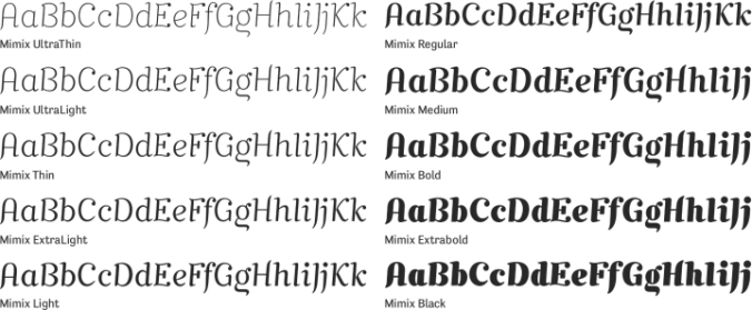 Mimix Font Preview