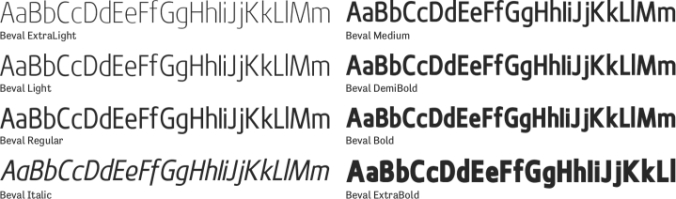 Beval Font Preview