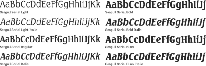 Seagull Serial Font Preview