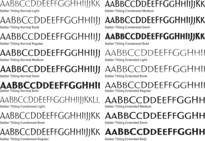 Sabler Titling Condensed Font Preview