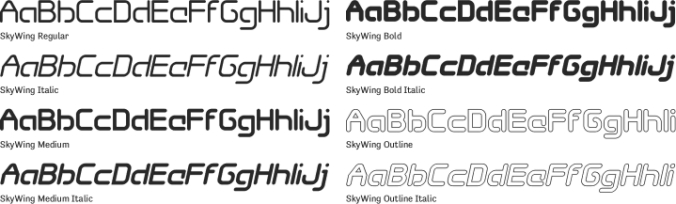 SkyWing Font Preview