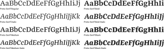 Preto Serif Font Preview