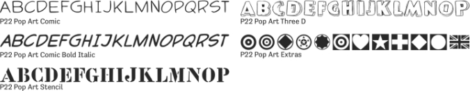 P22 Pop Art Font Preview