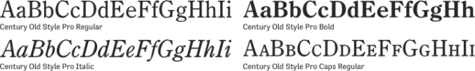 Century Old Style Pro Font Preview