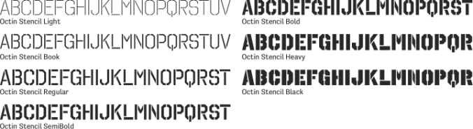 Octin Stencil Font Preview