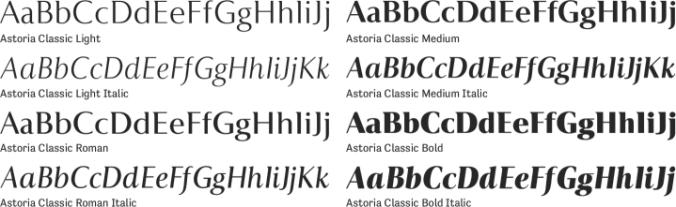 Astoria Classic Font Preview